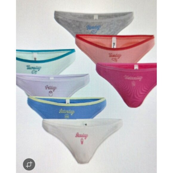 No Boundaries Size XXXL 20 Cotton Thong Panties Days of the Week 7 Pack - Picture 1 of 7
